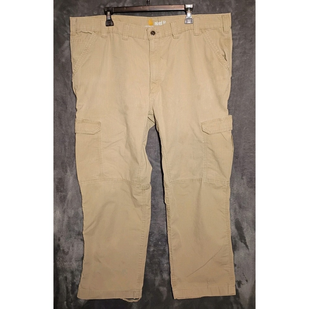 Carhartt Thrashed/Stained Ripstop Force Relaxed Fit Work Pants 44X29 Khaki